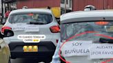 “Soy buñuela, aléjate ¡por favor!”: el mensaje con el que novata pretende advertir a otros conductores en Pereira