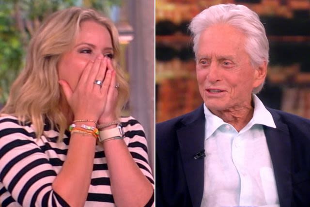 Michael Douglas says Catherine Zeta-Jones makes him 'drop the trou and whip it out' when she beats him at golf