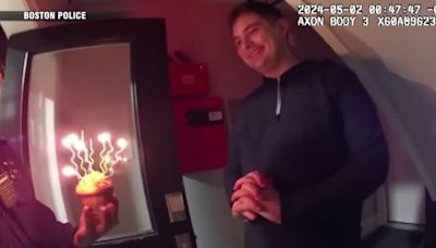 Police surprise man with sweet treat after 911 call for birthday wishes