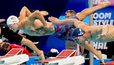 USA men's 4x200 relay races to silver to cap night of 4 medals