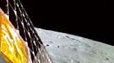 India's lunar rover goes down a ramp to the moon's surface and takes a walk