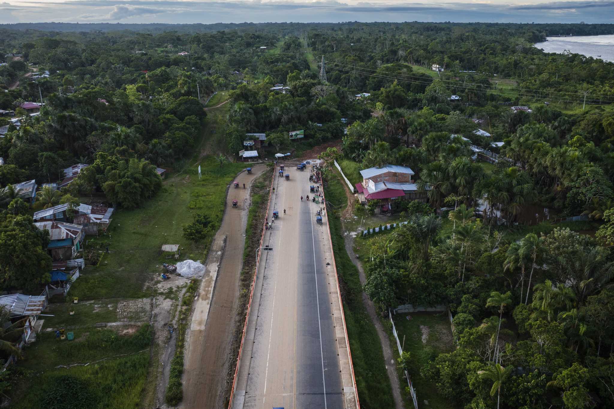 It's the longest bridge ever built in Peru, and so far, it goes nowhere