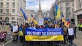 Pro-Ukraine group clashes with activists urging UK to stop supplying weapons