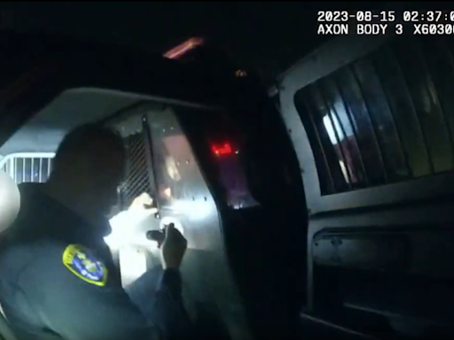 Video released of San Diego police officer locked in backseat with woman he was transporting