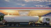 Should you avoid fueling up at a gas station with a tanker truck onsite?