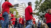 UAW members hold practice picket at Stellantis headquarters: 'No justice, no Jeeps'