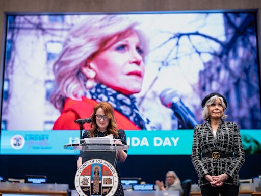 Jane Fonda Day declared in LA County; she pushes for action on climate crisis