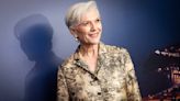 Maye Musk Styles Patterned Dior Pajamas With Stiletto Heels on Cannes Red Carpet 2022