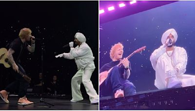 WATCH: Ed Sheeran ‘returns favor’ to Diljit Dosanjh at his concert in Birmingham; their Shape of You x Naina is mashup we didn’t know we needed