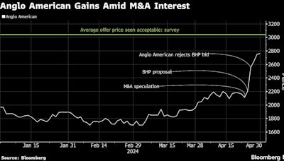 Anglo American Takeover Price Needs to Surpass £30/Share, Survey Shows