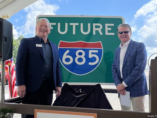 NC Department of Transportation and Carolina Core officials unveil Future Interstate 685 sign on US 421 - Triad Business Journal