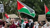 Palestinian supporters march through downtown Raleigh, oppose Israeli action in Gaza