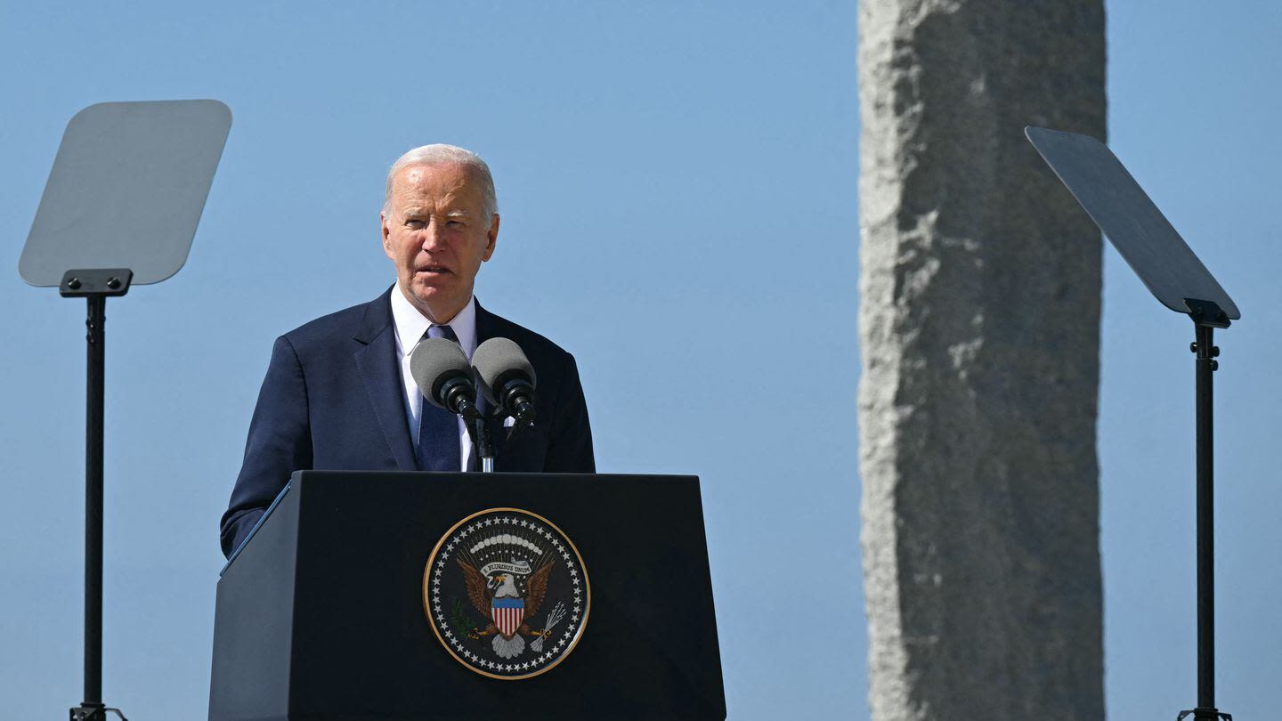 ‘Heaven and earth’: Biden speech revives legend of Pointe du Hoc