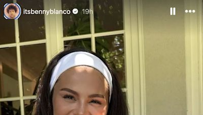 Selena Gomez and Benny Blanco Cuddle During Backyard Photoshoot