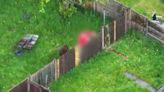 Watch moment naked man wearing only a cape jumps fences trying to flee police