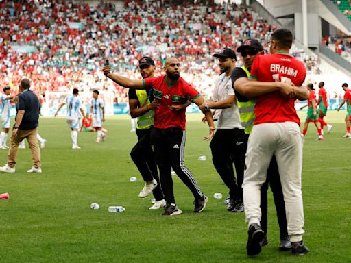 Argentina ‘equaliser’ ruled out by VAR nearly two hours after Morocco match suspended