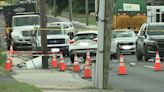 White Horse Pike shut down in Magnolia, New Jersey after crash injures multiple utility workers