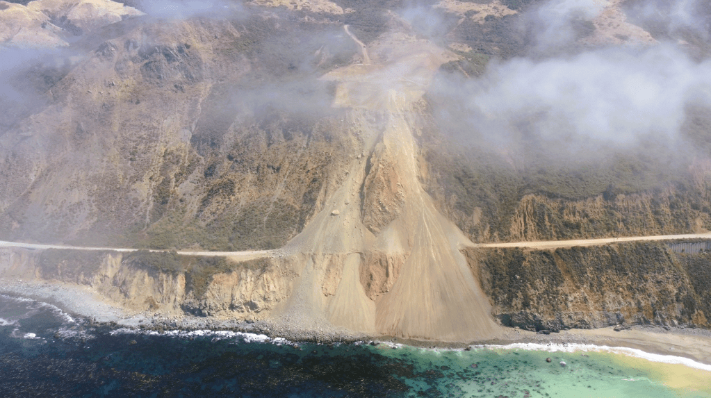 Bicyclist survives fall down Big Sur landslide, helicoptered to hospital