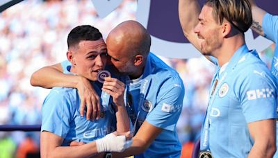 What Pep Guardiola told Phil Foden before Man City trophy lift gives clue about next season