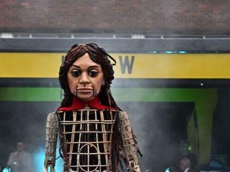 Little Amal: Refugee puppet arrives in Belfast