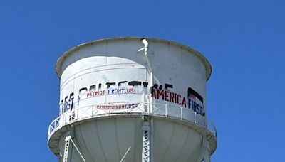 Highland Park water tower defaced with racist graffiti