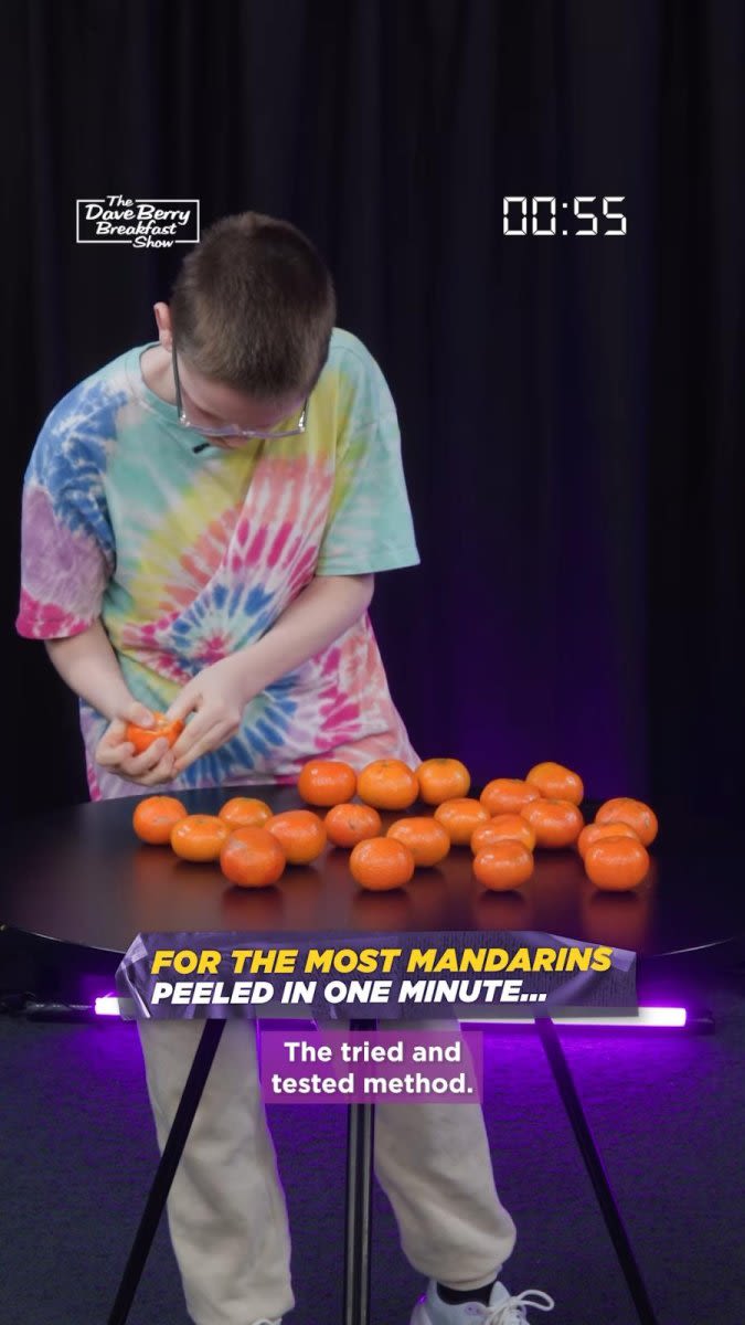 Watch: British boy peels four Mandarin oranges in one minute
