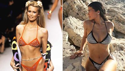 Claudia Schiffer Shouts Out Kylie Jenner's Vintage Bikini — and Shares Glam Photo Wearing the Same One in the '90s