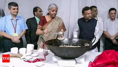 Union Budget 2024-25: Sitharaman participates in 'halwa' ceremony; marks final stage of Budget preparation - Times of India