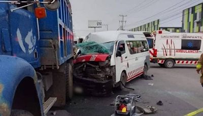 Muere una mujer en choque de unidad de transporte público en Tultitlán