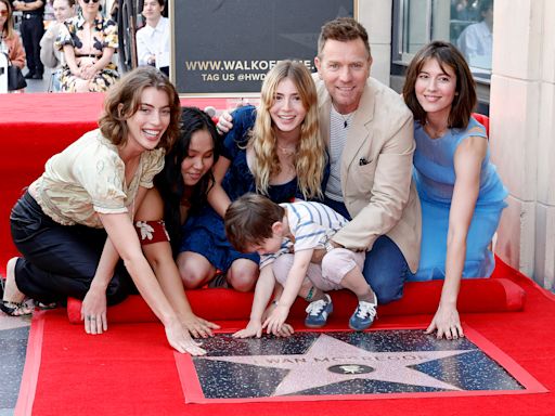 Ewan McGregor Poses With Wife Mary Elizabeth Winstead and Kids at Hollywood Walk of Fame Ceremony