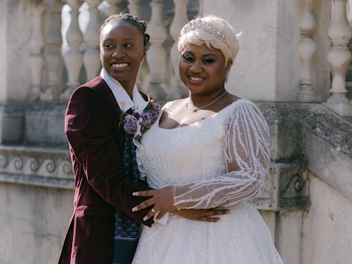 Netflix threw a 'Bridgerton' themed wedding for 2 superfans. Queen Charlotte and Lady Danbury turned up at the reception.