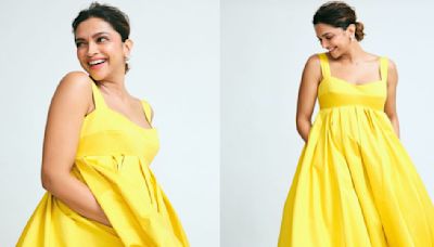 Mom-to-be Deepika Padukone elevates her maternity fashion with a vibrant yellow pleated dress, leaving us wanting more