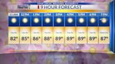 Wednesday 9-hour Forecast: Warmer temperatures with a lingering breeze
