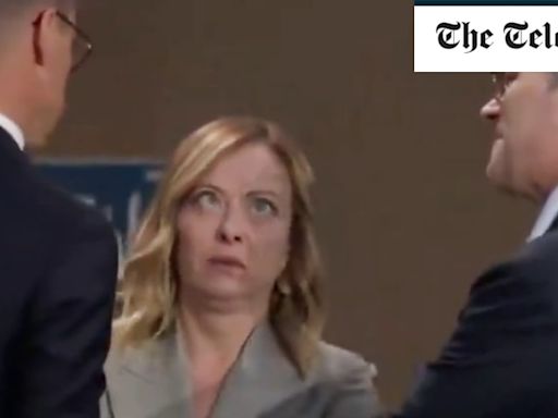 Watch: Giorgia Meloni rolls eyes at Biden’s tardiness