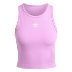 Adidas ESS RIB Tank [IY9651] 女 背心 運動 休閒 三葉草 羅紋 修身 流行 粉紫