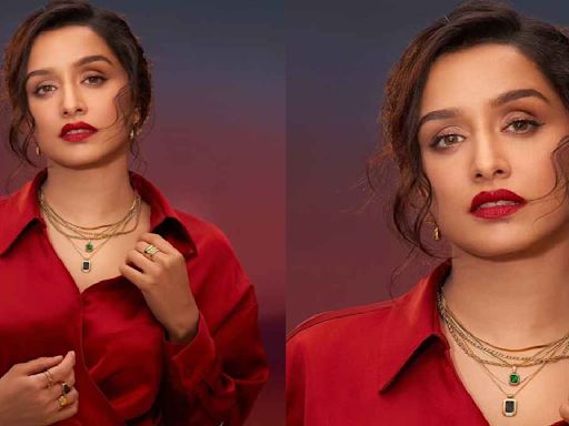 Shraddha Kapoor channels passion of red in wrap-up style shirt with classic accessories