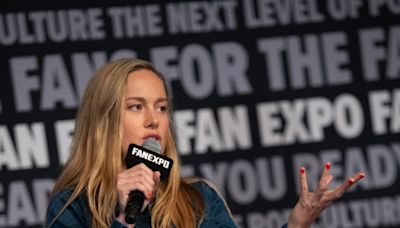 Brie Larson Showcases Laid-Back Style in Slip-On Sneakers at Fan Expo 2024