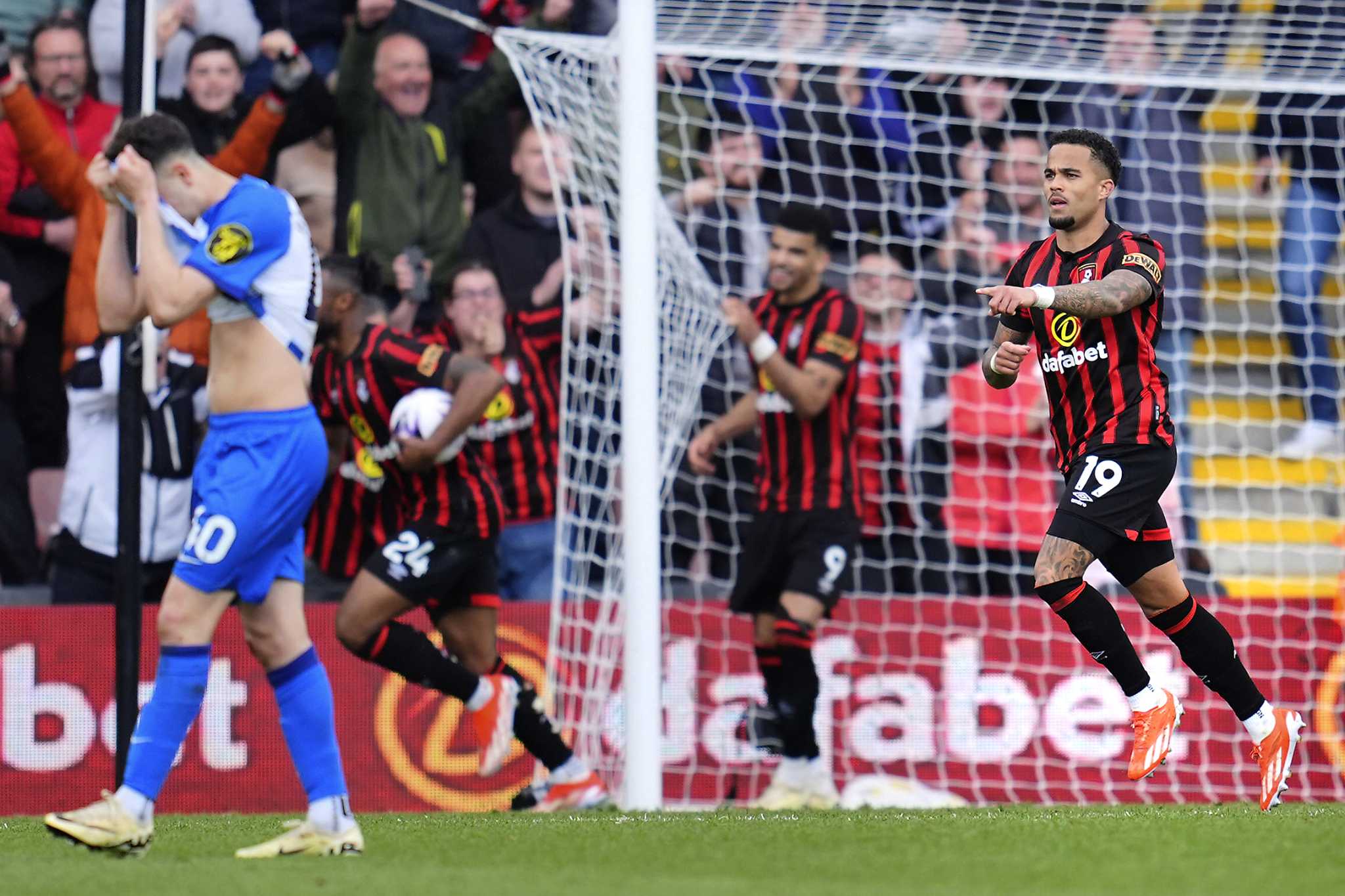 Bournemouth moves into top half of the Premier League after 3-0 win against Brighton