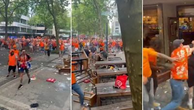 Violencia en la Eurocopa: fanáticos de Países Bajos atacaron a un grupo de ingleses y destruyeron un bar en la previa a la semifinal