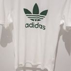 POMELO柚 Adidas Originals 愛迪達 白色 白綠 logo 基本款 短袖t桖 短t DH5773