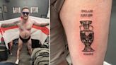 England fan gets ‘Euro 2024 winners’ tattoo on his leg before the final