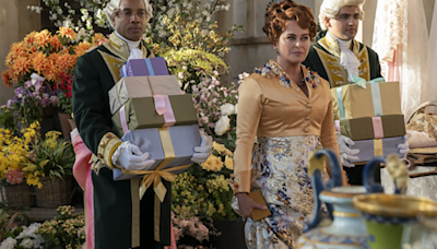 Bridgerton's Lady Featherington is debuting a new style in season 3 - and a look to "make her look like a painting," according to the costume designer