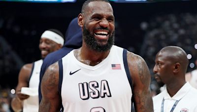 LeBron James previewed his new LeBron 22 signature Nike shoe during Team USA's Olympic practice