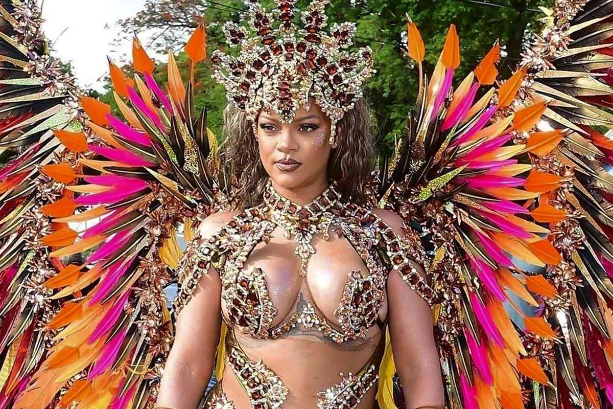 Rihanna Dazzles in Bejeweled, Curve-Baring Carnival Costume: See Her Look!