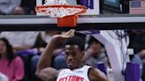 Jalen Duren rides on Walker Kessler's shoulders in Detroit Pistons' wild loss to Utah Jazz