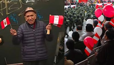 Adulto mayor de 93 años conquistó la Gran Parada Militar regalando 4 mil banderas hechas a mano: “Lo hice yo solito”