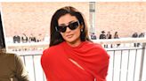 Kylie Jenner Wore a Red Minidress With Shoulder Pads at the Jacquemus Show