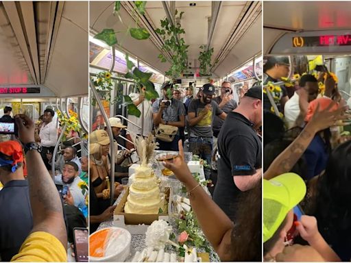 Durante unas horas, la fiesta más animada de Nueva York fue un banquete de boda en el metro