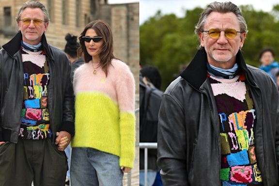 Daniel Craig Pumps Up the Volume in Balloon Pants With Wife Rachel Weisz for Loewe Show During Paris Fashion Week