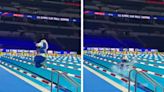 Colts Mascot Plunges Into U.S. Olympic Swimming Trials Pool At Lucas Oil Stadium